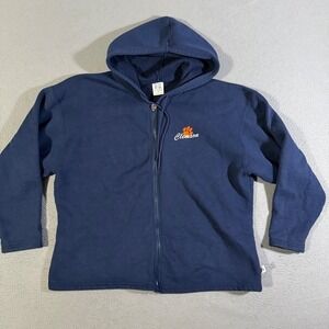Vintage Clemson Tigers Russell Athletic Full Zip 3/4 Sleeve Hoodie Mens Size Med